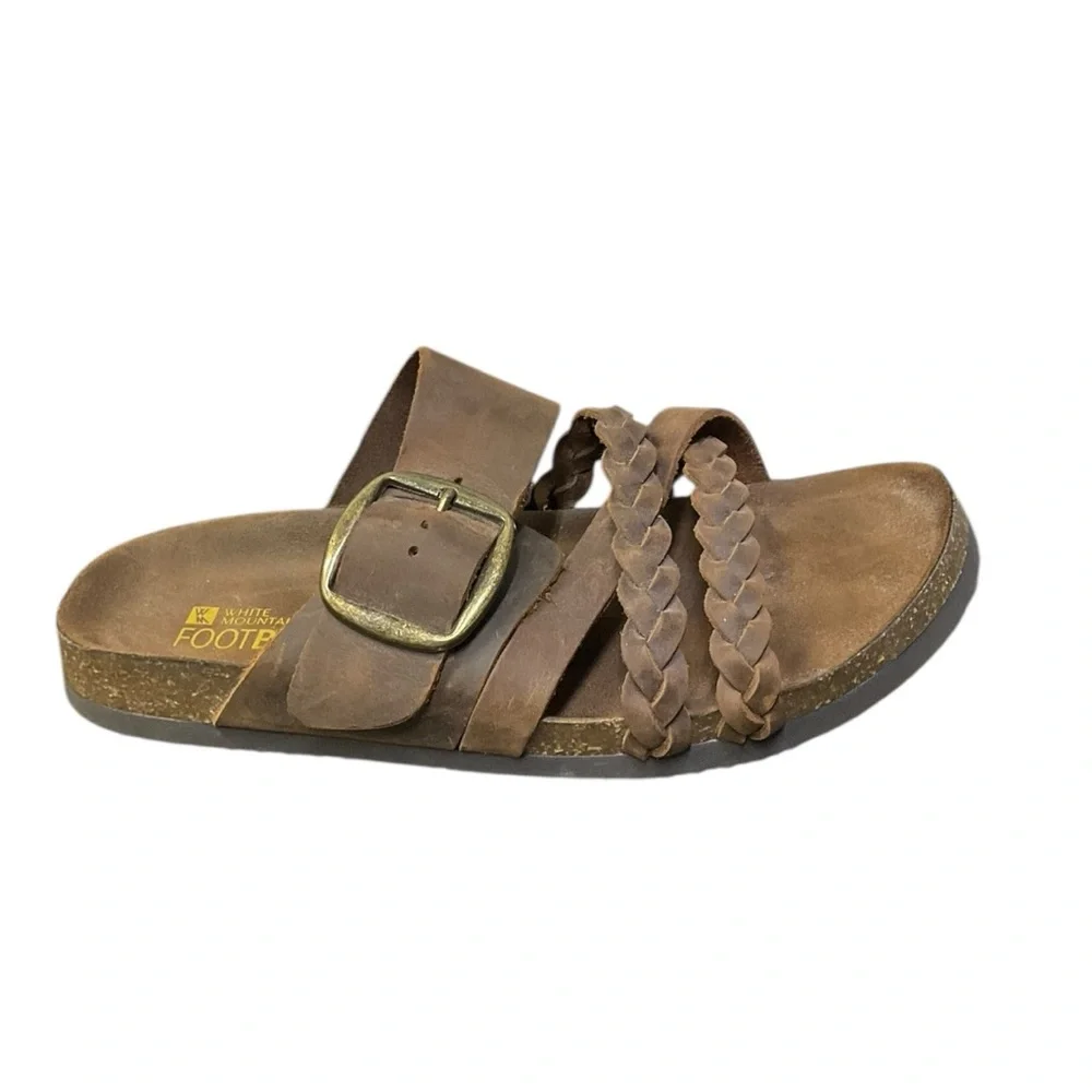 🪶 White Mountain Healing Leather Braided‎ Sandals 👡 Women’s 9M